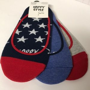 Patriotic Socks 3-pack liners nwt stars